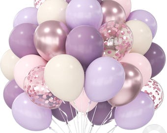 60 st 30 cm dusty purpurfärgade ballonger med vita roséguldrosa ballonger babyshower bröllop födelsedagsfest dekorationer