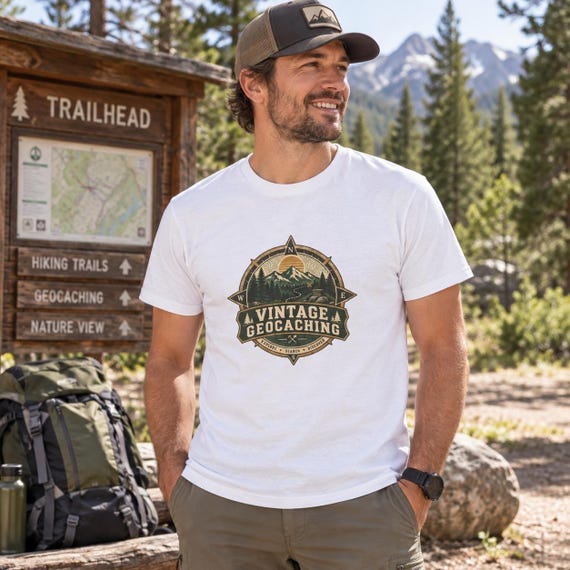 Vintage Geocaching Compass Badge lifestyle photo
