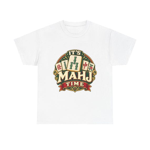 Mahjong Club Tee, Bamboo Tile Design, Game Night Gift (100% Cotton)