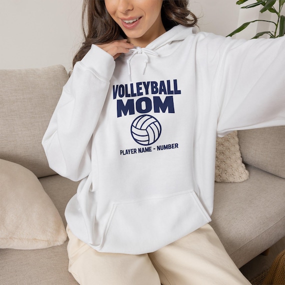 Personalized Volleyball Mom Hoodie, Custom Name & Number Sweatshirt (Gift)