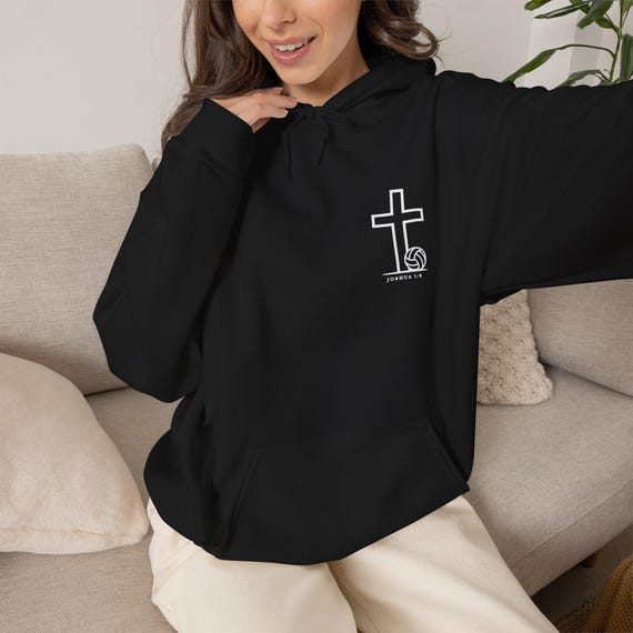 Faith Over Fear Volleyball Hoodie, Joshua 1:9 Christian Sweatshirt