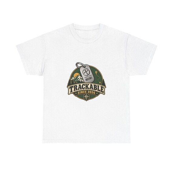 Trackable Tracker Tag Tee | GPS Pet Tracker logo, Outdoor Adventure badge