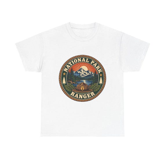 National Park Ranger vintage badge hiking camping t-shirt design product mockup