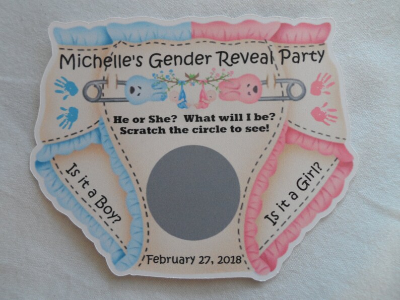 Unique Personalized Baby Shower Gender Reveal Diaper Shape or Etsy