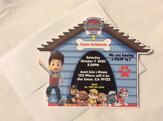 Paw Patrol Personalised Thank You cards With Envelopes