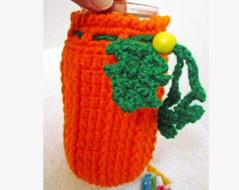Pumpkin Jar Cozy **Crochet Pattern**, DIY Home Decor or Gift for Halloween or Thanksgiving
