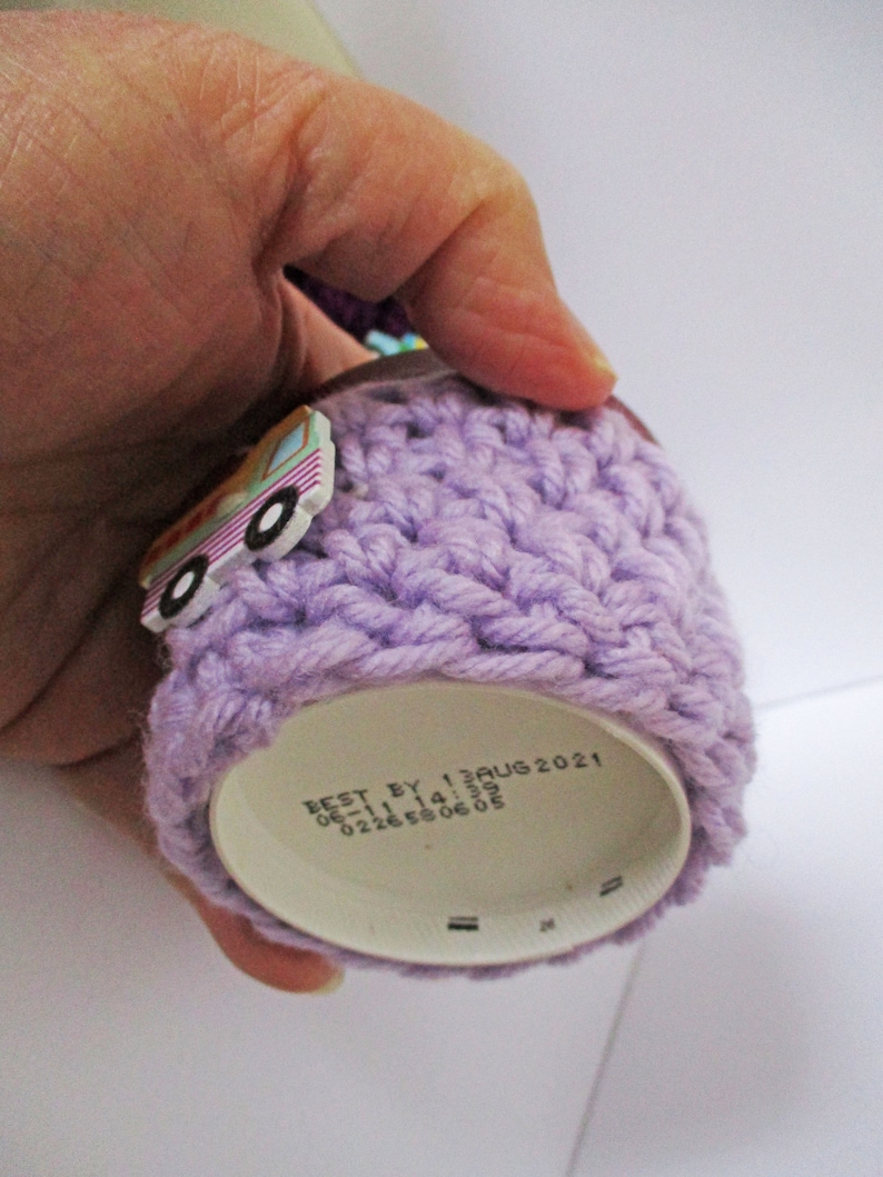 Ready to Ship Three Crochet Bracelet Cozies to Fit Over 3.6-4 Oz Ice Cream Container Snack-Sized Ice Cream Sleeve Trio