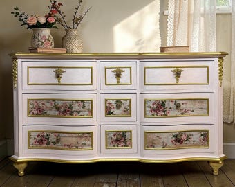 Pink Dresser & Nightstand on Sale  ( Shipping not included in the price of this set )