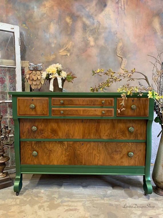 Metallic Green Dresser