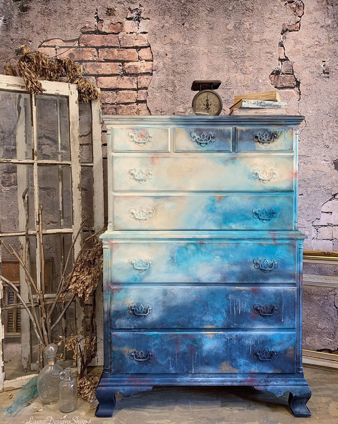 blue dress for baby girl Tangiers Boho Modern Dresser - Hand Carved Mango Wood main image 0