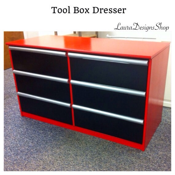 SOLD - Toolbox Dresser - Garage Shop Furniture - Boys Furniture - Race Car Furniture