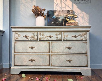 Hand-Painted Cottage Dresser: ( Shipping Not Included Please Message for Quote )