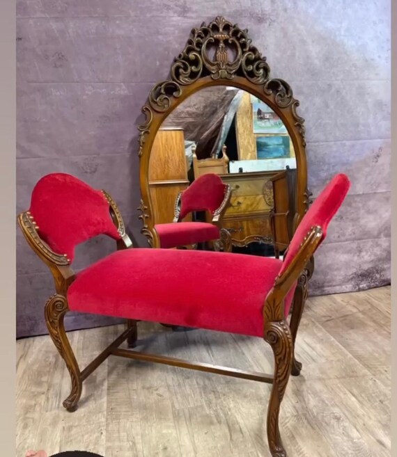 Vintage Mirror - Vintage Chair - Vintage Bench