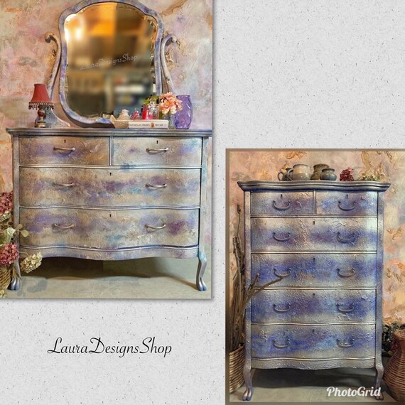 Boho Furniture Set - 2 Dressers Tall and Long