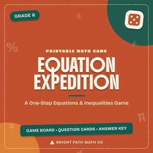 Ekvationsexpedition - Matematikspel i ett steg med ekvationer och olikheter, årskurs 6 | Utskrivbart brädspel