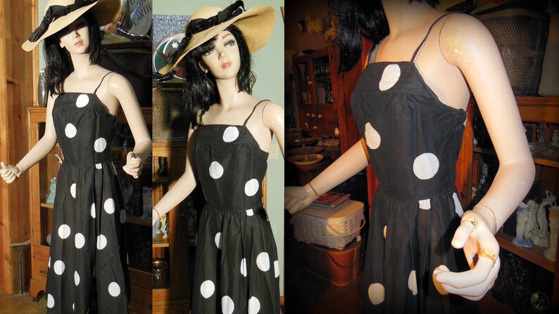 black and white polka dot sundress