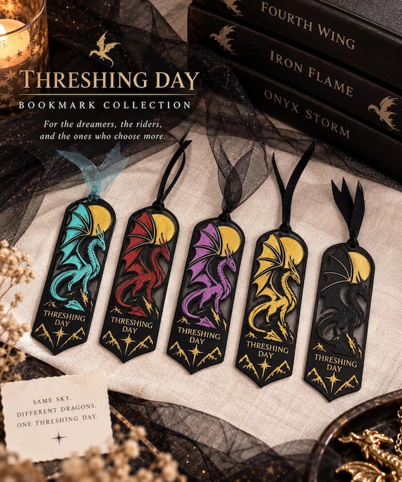 Threshing Day Bookmark Dragon Bookmark Fantasy Bookmark Book Lover Gift Romantasy Gift Dragon Rider Gift Fourth Wing Inspired
