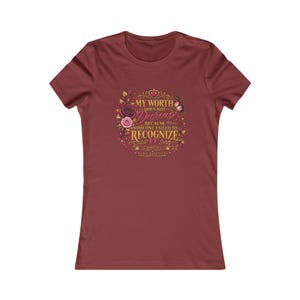 My Worth Does Not Decrease Womens Inspirational Tee Shirt Maria Valentine image 8