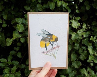 Plantable Bee wildflower seed card