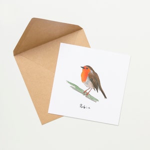 Cartão de pássaro canoro Robin