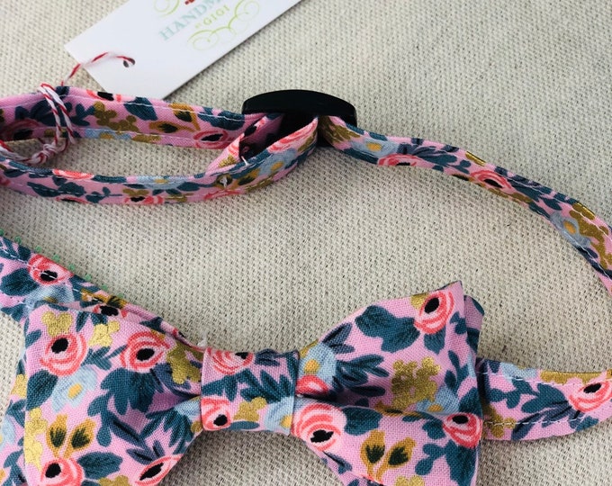 Child Pink Rifle Paper Co. Bow Tie with Flowers
