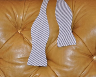 Bow Tie Adjustable Purple Seersucker Classic Stripe