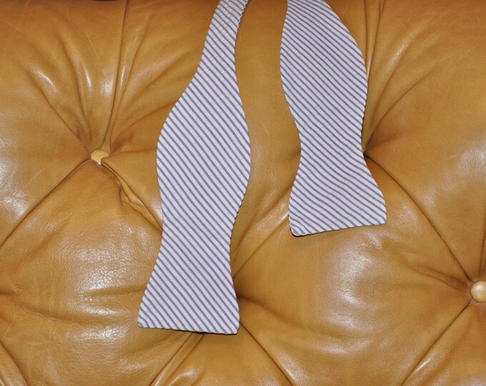 Bow Tie Adjustable Purple Seersucker Classic Stripe