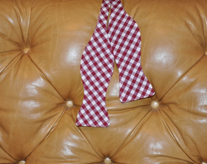 Bow Tie Adjustable Large Gingham Crimson