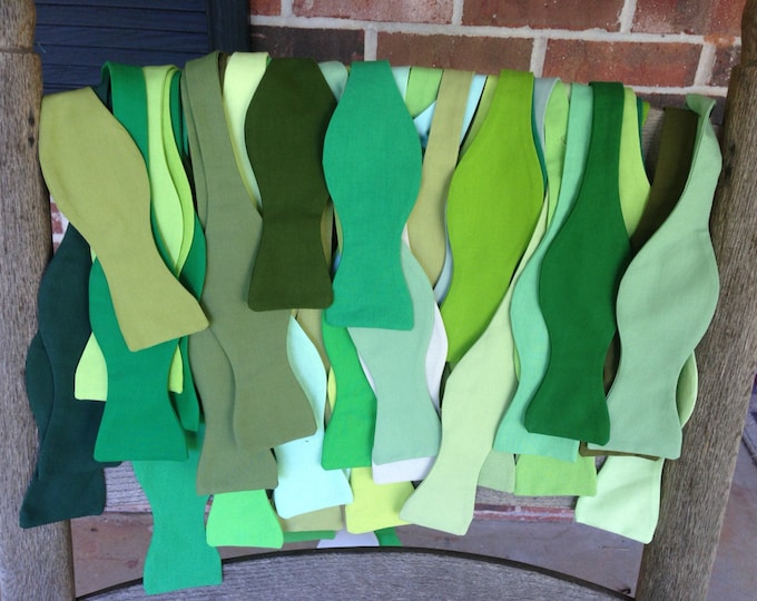 Adult Bow Tie Adjustable (pick your shade of Evergreen)