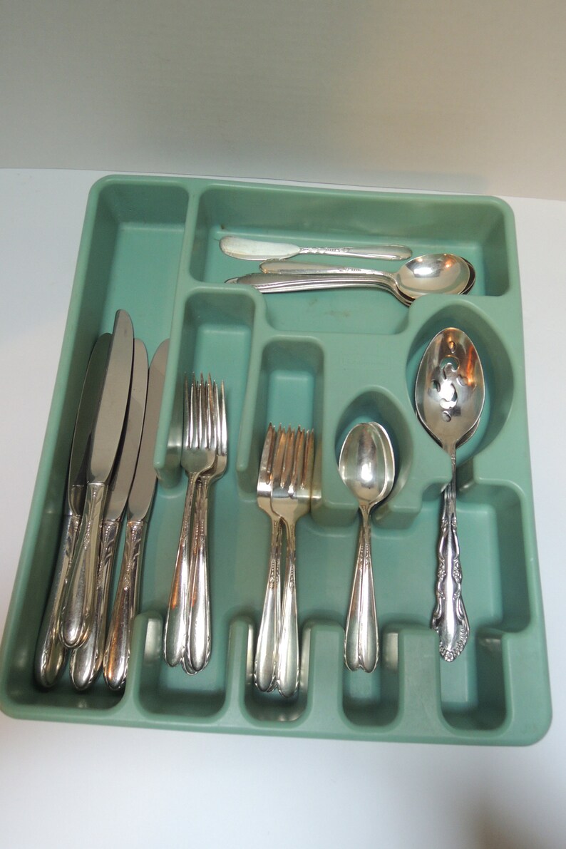 Lg Rubbermaid Flatware Tray Silverware Holder Turquoise Etsy