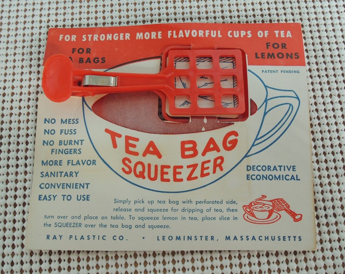 Tea Bag Squeezer Lemon Squeezer Red Plastic New Old Stock Etsy