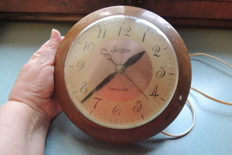 Sessions Electric Copper Wall Clock Sweeping Second Hand Etsy