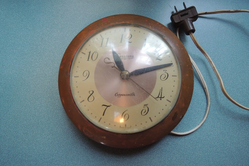 Sessions Electric Copper Wall Clock Sweeping Second Hand Etsy
