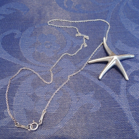 Tiffany & Co starfish necklace, Chain marked 925 … - image 1