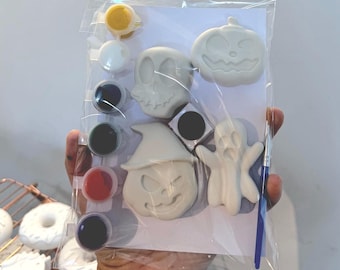 Halloween schilderset met magneten | Knutselpakket voor kinderen (inclusief magneten en afwasbare verf)