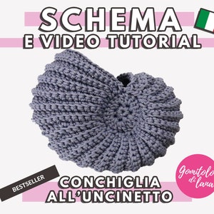 ITALIAN CROCHET PATTERN Pdf   Sea Shell Amigurumi, basket, bag, decoration