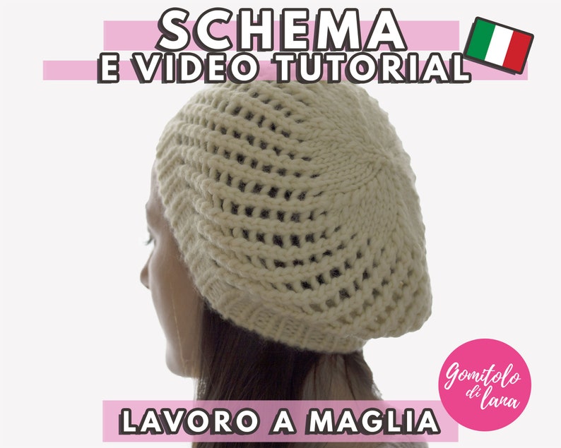Berretto Giulia schema di lavoro a maglia con video tutorial image 1