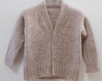 Step-by-Step Guide: Timeless Pink Drift Cardigan Knitting Pattern for Kids - V-neck - IT - S to 3XL