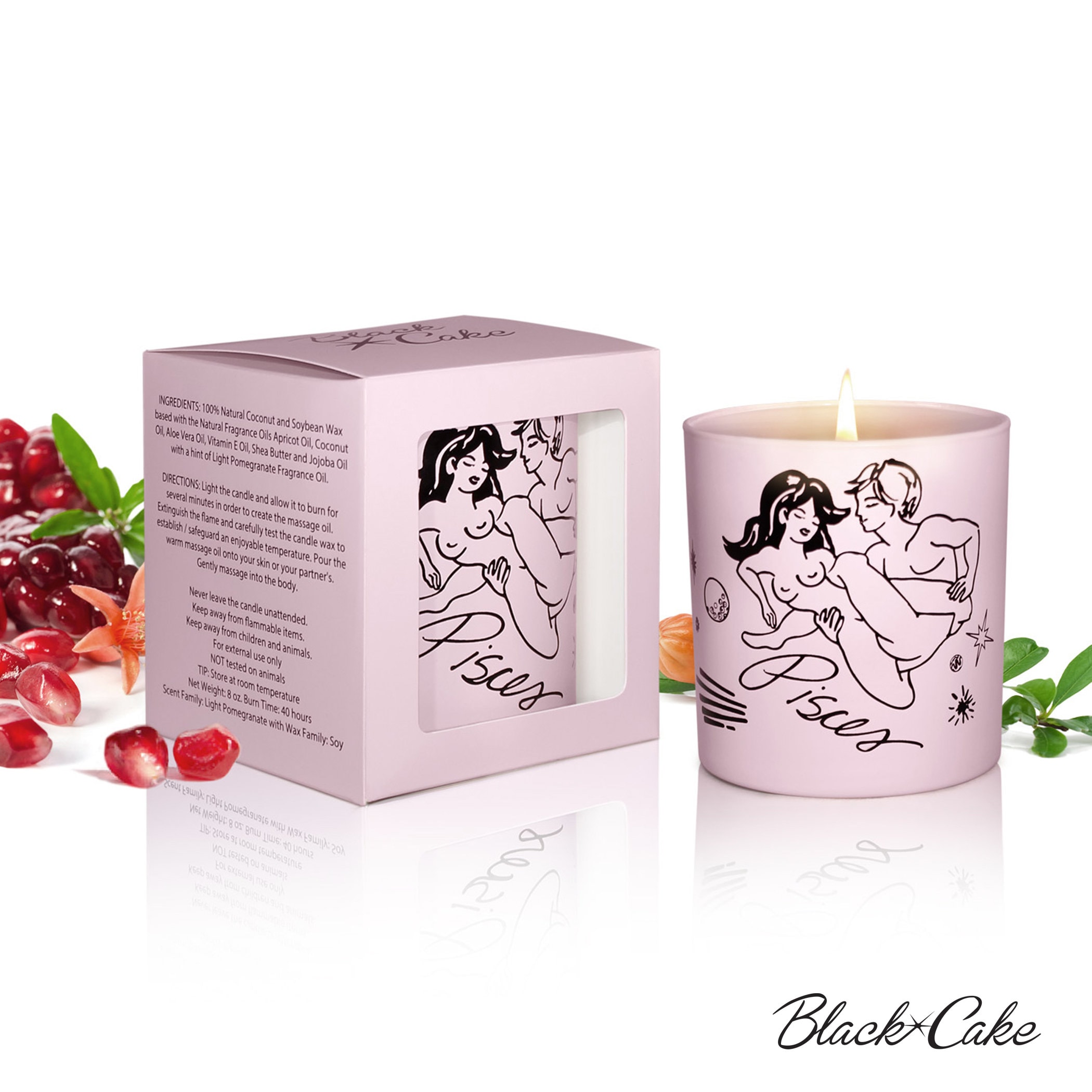 Set of 6 Candles - Zodiac Massage Candle, Garden Floral Fragrance