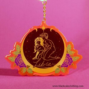 Libra Zodiac Sign Keychain | Astrology Sign | Valentine&#39;s Gift | Zodiac Gift | Libra Charm | Horoscope | Libra Birthday Gift | Zodiac Charm