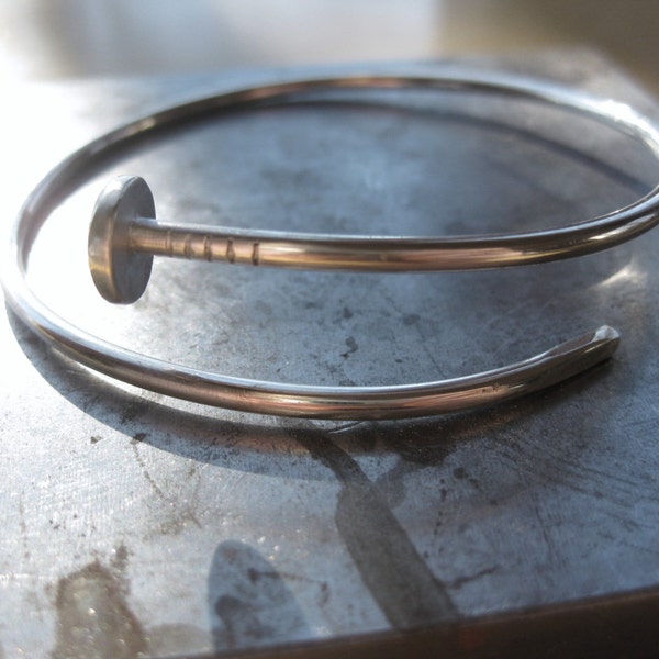 Sterling Silver Nail Bangle