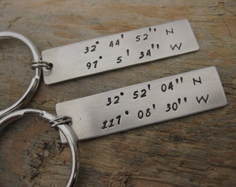 Buy 2 Latitude/Longitude Key Chain, Get One!