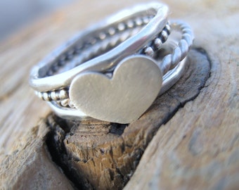 Sterling Silver Heart Stackers