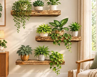 Green Plant Wall Decal, Potted Plant Wall Sticker, Waterproof Vinyl Wall Art, Botanical Wall Decor, Bedroom & Living Room Decor
