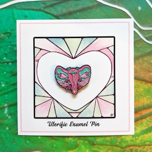 Uterific! Uterus Enamel Pin, Uterus Jewelry, Women&#39;s Health, Anatomy Pin, Anatomy Gift, Anatomy lover, Uterus, Uterus Art, Female Anatomy