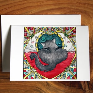Space Cat - Art Note Card - Carte de vœux d’art - Anatomie - Lady Parts