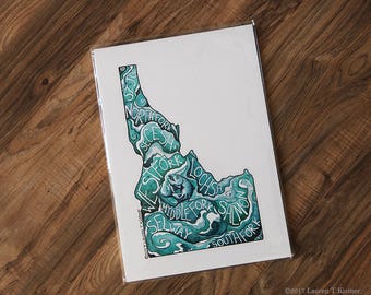 Rivers of Idaho Giclee Print - Rafter, Fisher, Nature Lover