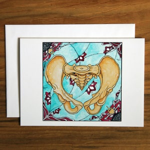 P.D.A. (Pelvic Display of Affection) Carte d’art Note - Carte de vœux d’art - Anatomie - Pelvis - Os