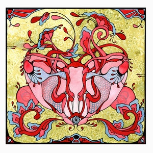 Nouveauvaries - Fine Art Print - Wall Decor - Wall Art - Nouveau - Ovaries Lady Parts Heart