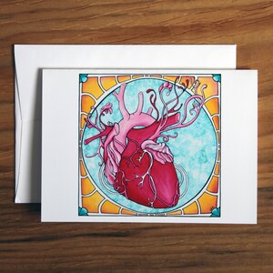 Heart a La Carte - Art Note Card - Art Greeting Card - Anatomia - Serce